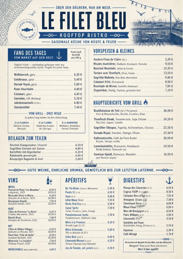 Coastal Regional french-menu menu template preview