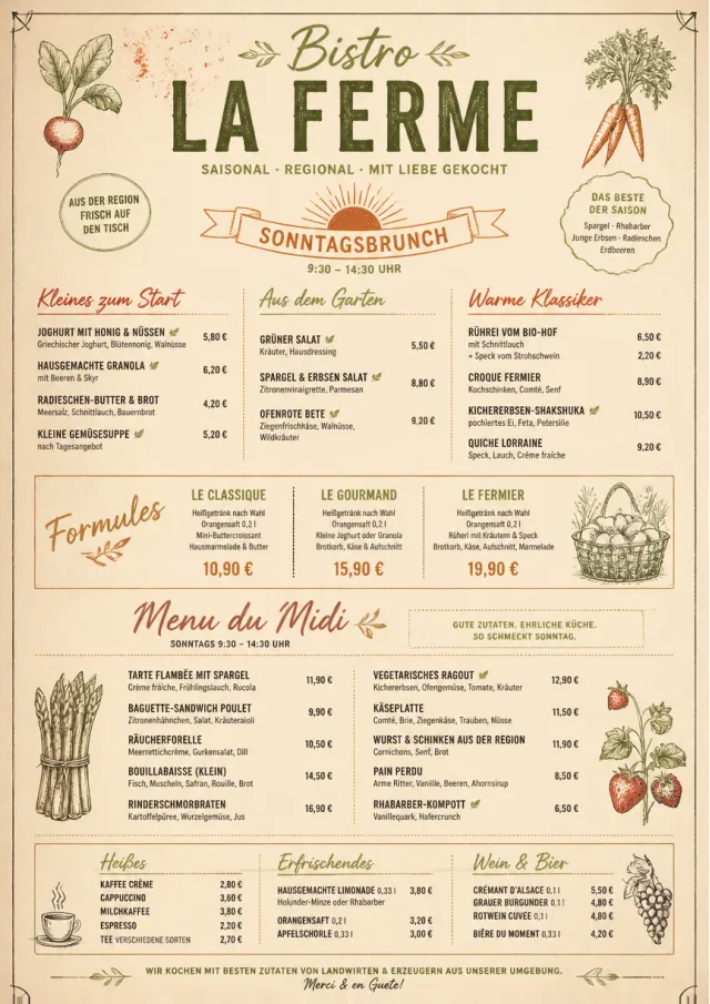 Farm Table Rustic french-menu menu template preview
