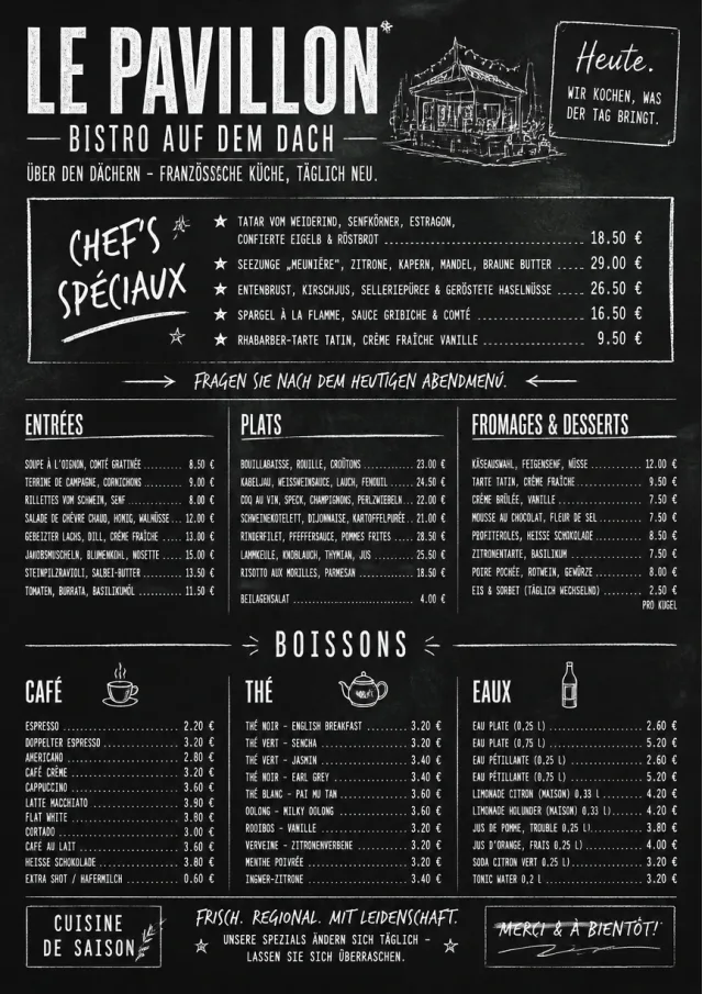 Chef Specials Board french-menu menu template preview