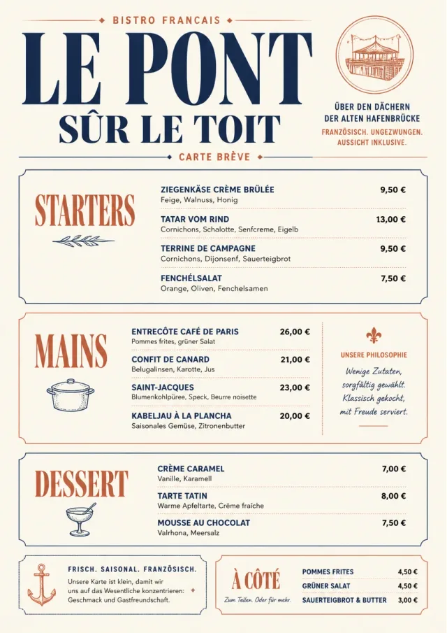 Chef Carte Brève french-menu menu template preview