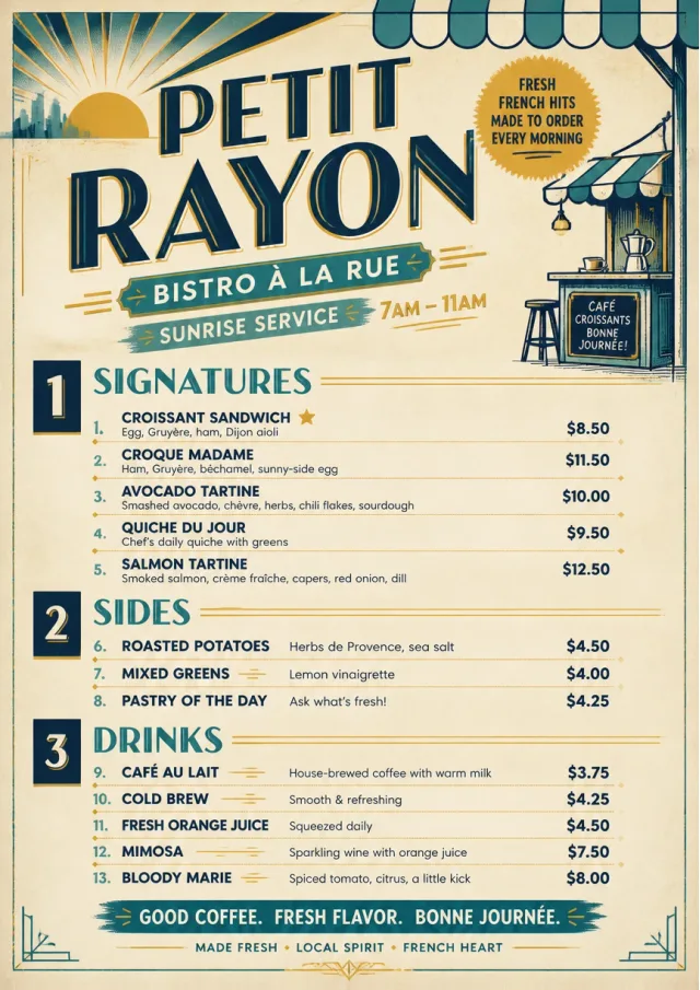 Street Stall Flyer french-menu menu template preview