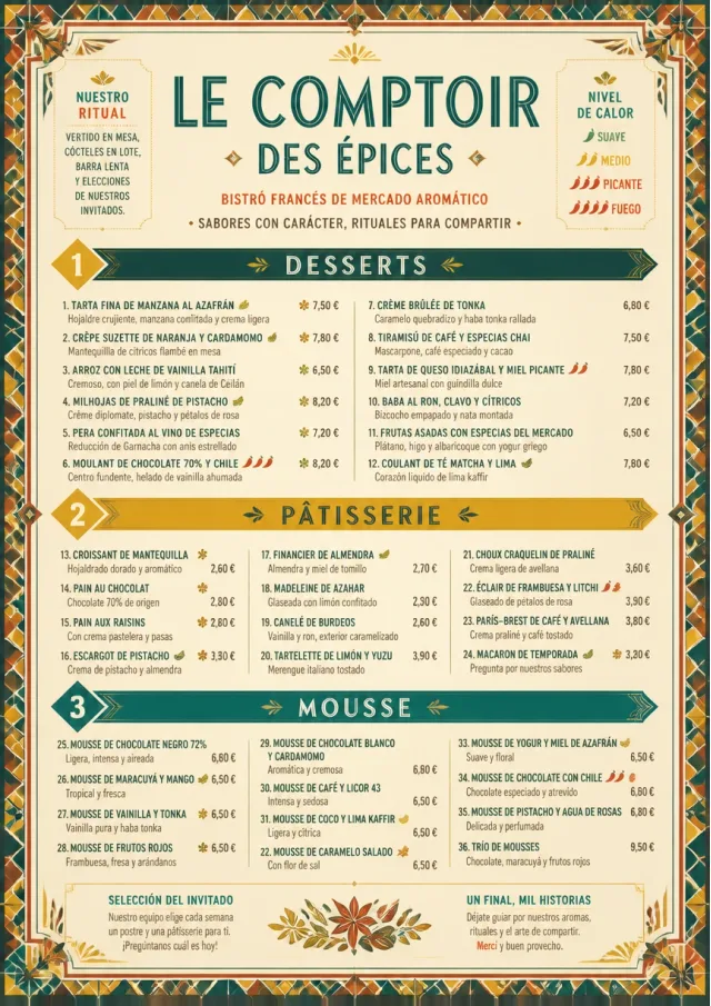 Spice Market Bold french-menu menu template preview