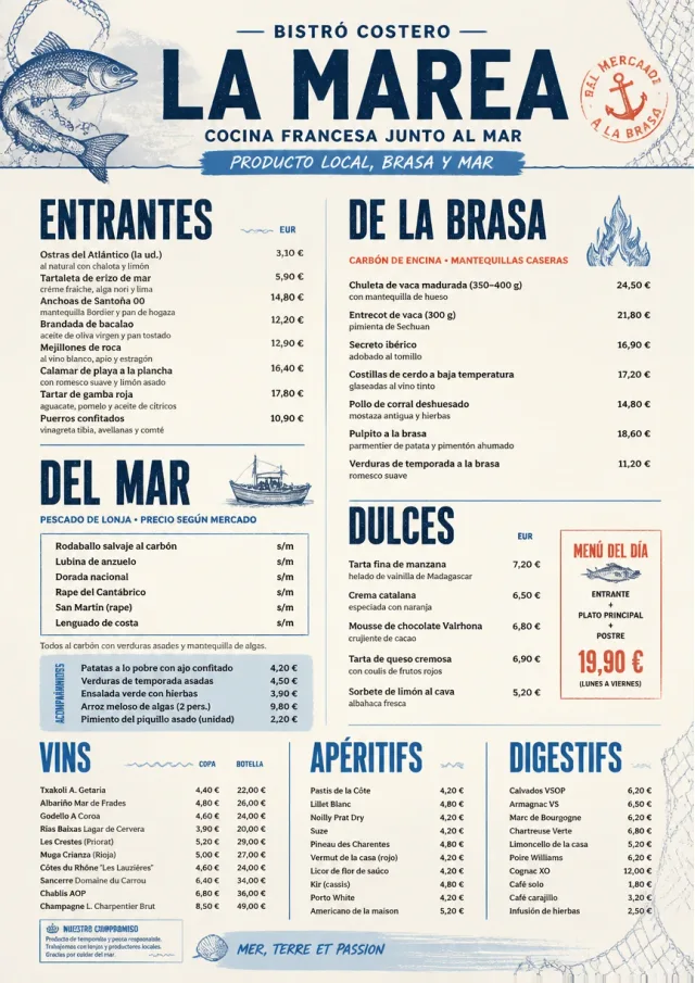 Coastal Regional french-menu menu template preview