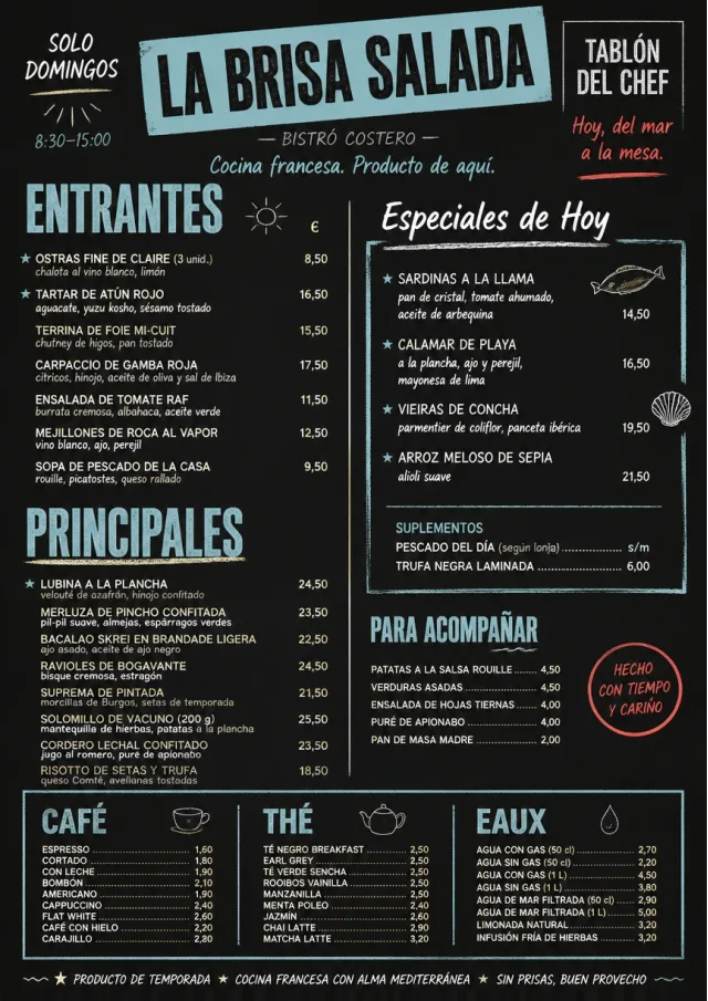 Chef Specials Board french-menu menu template preview