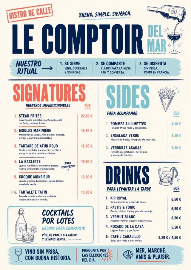Street Stall Flyer french-menu menu template preview