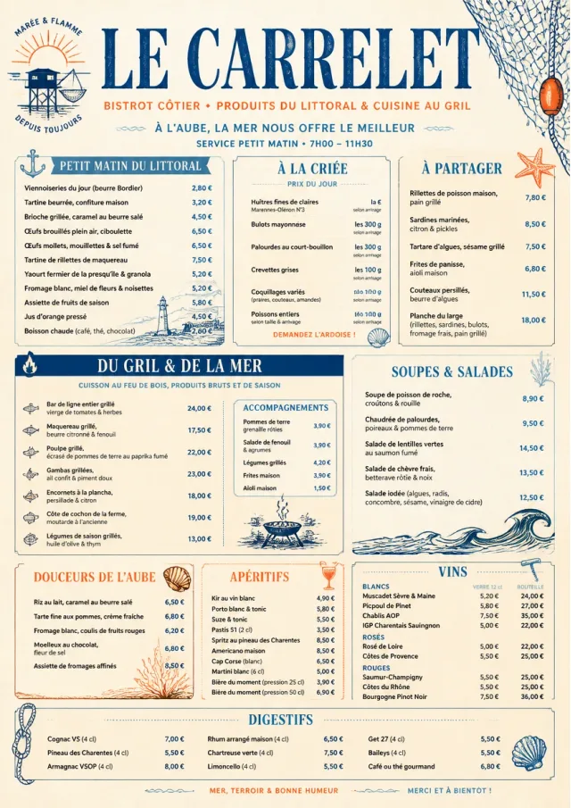 Coastal Regional french-menu menu template preview