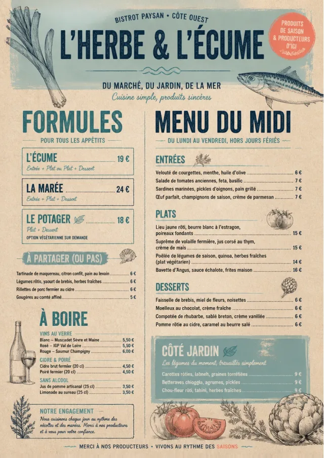 Farm Table Rustic french-menu menu template preview