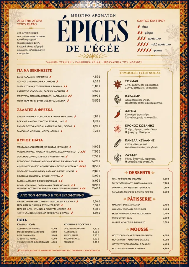 Spice Market Bold french-menu menu template preview