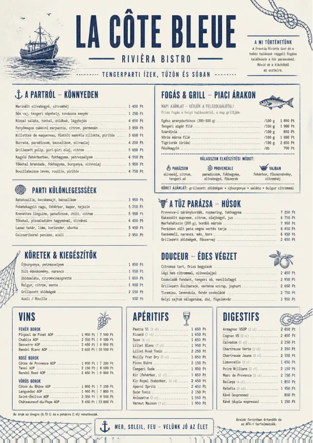 Coastal Regional french-menu menu template preview