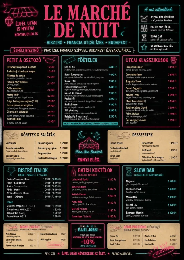 Night Market Neon french-menu menu template preview