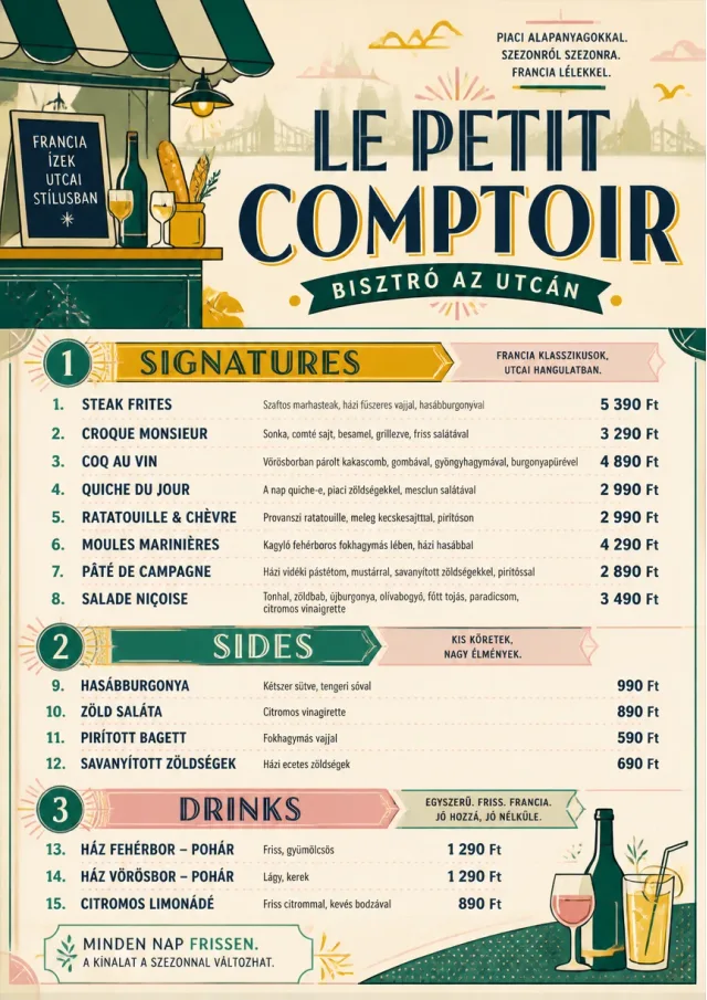 Street Stall Flyer french-menu menu template preview