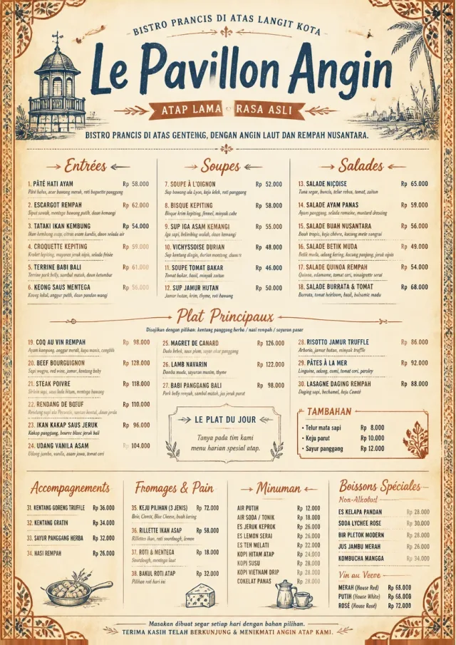 Heritage Tradition french-menu menu template preview