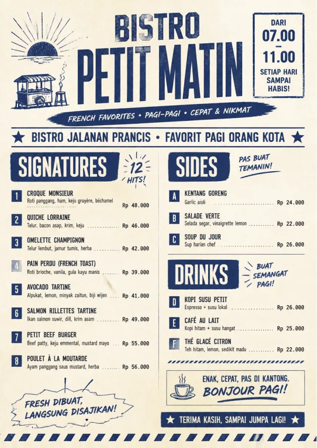 Street Stall Flyer french-menu menu template preview