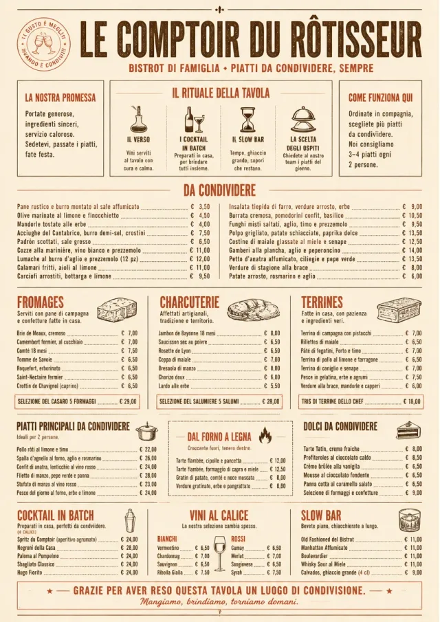 Family Style Feast french-menu menu template preview