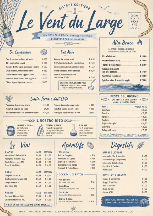 Coastal Regional french-menu menu template preview