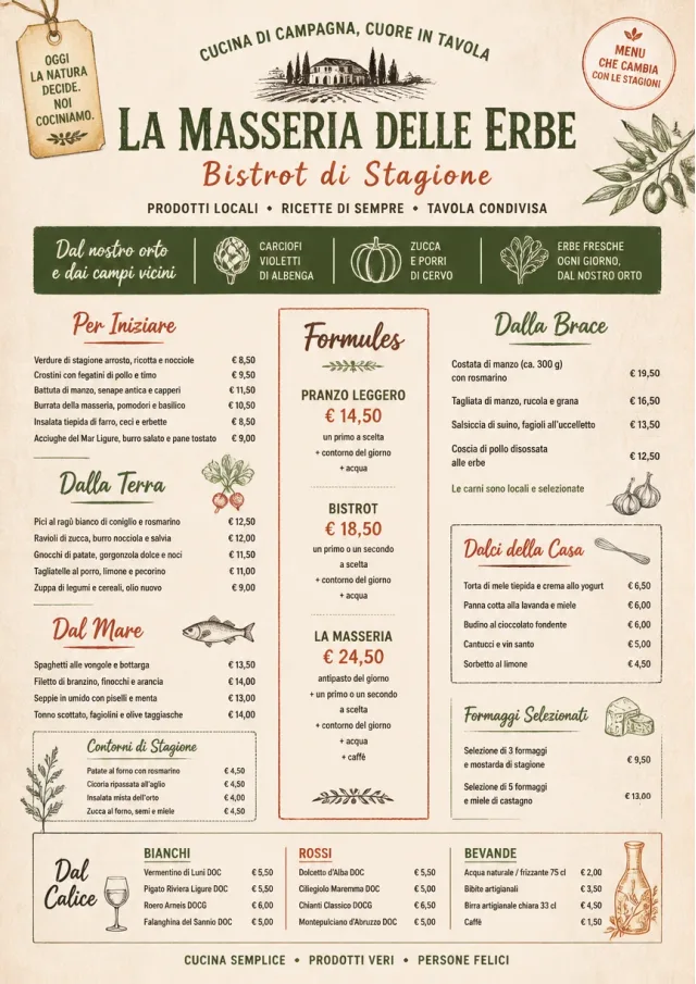 Farm Table Rustic french-menu menu template preview