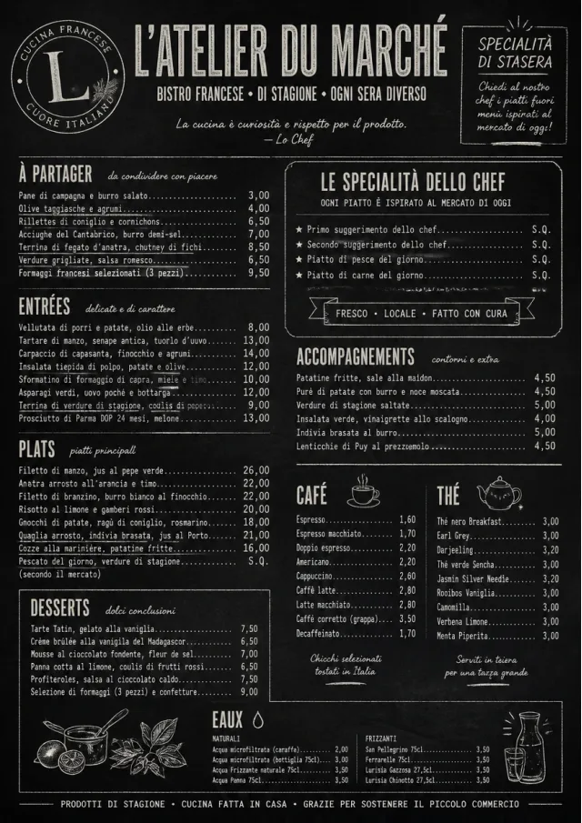 Chef Specials Board french-menu menu template preview