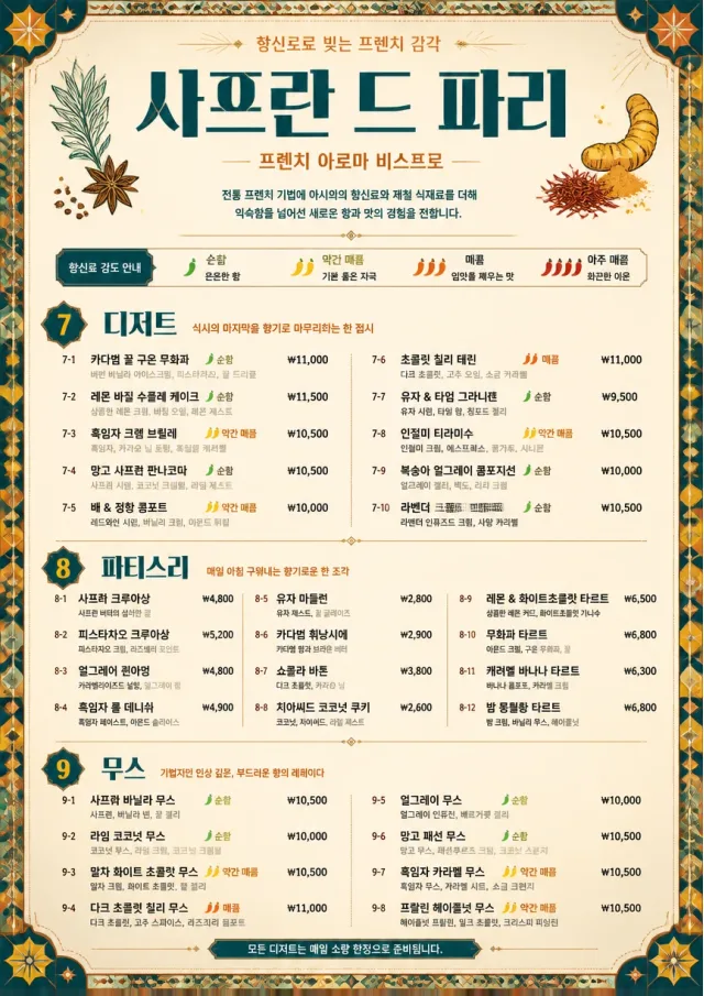 Spice Market Bold french-menu menu template preview