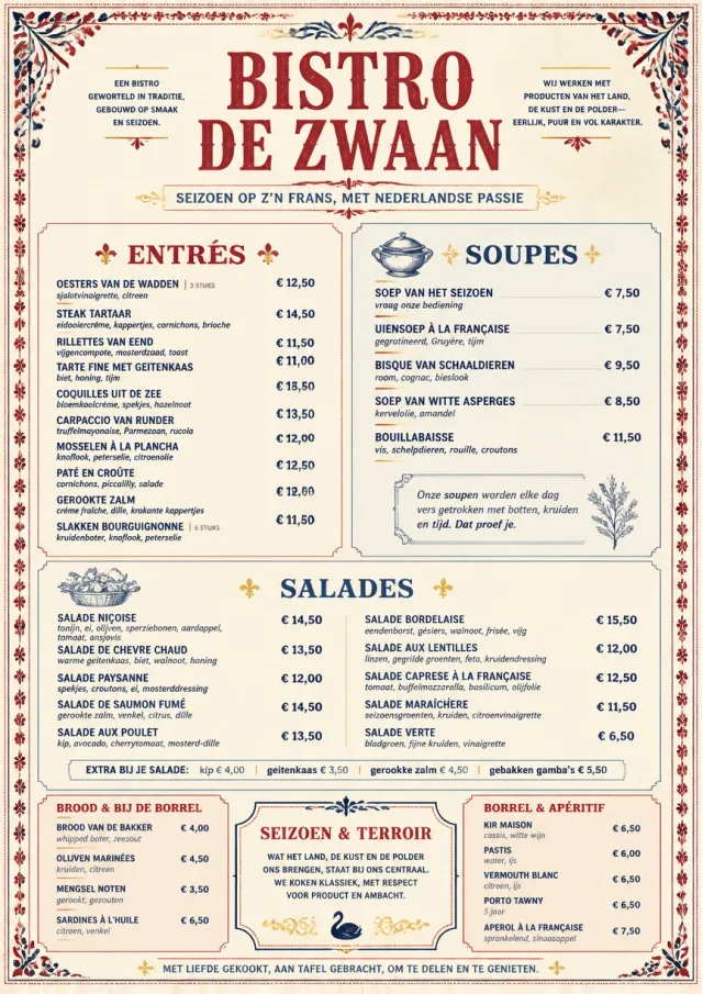 Heritage Tradition french-menu menu template preview