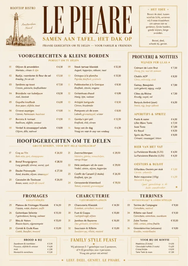 Family Style Feast french-menu menu template preview