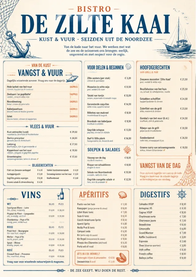 Coastal Regional french-menu menu template preview