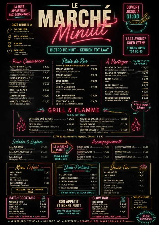 Night Market Neon french-menu menu template preview