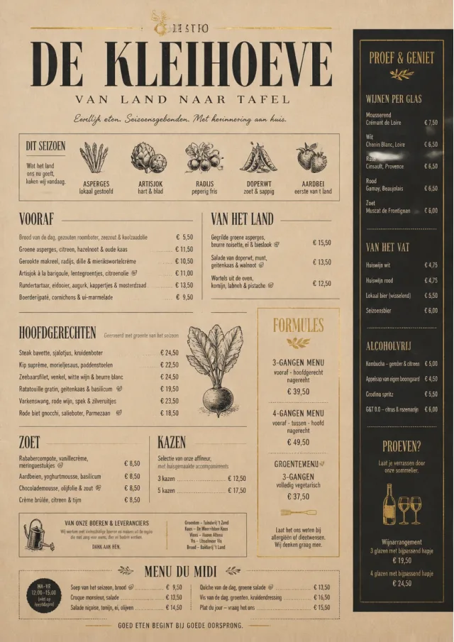 Farm Table Rustic french-menu menu template preview