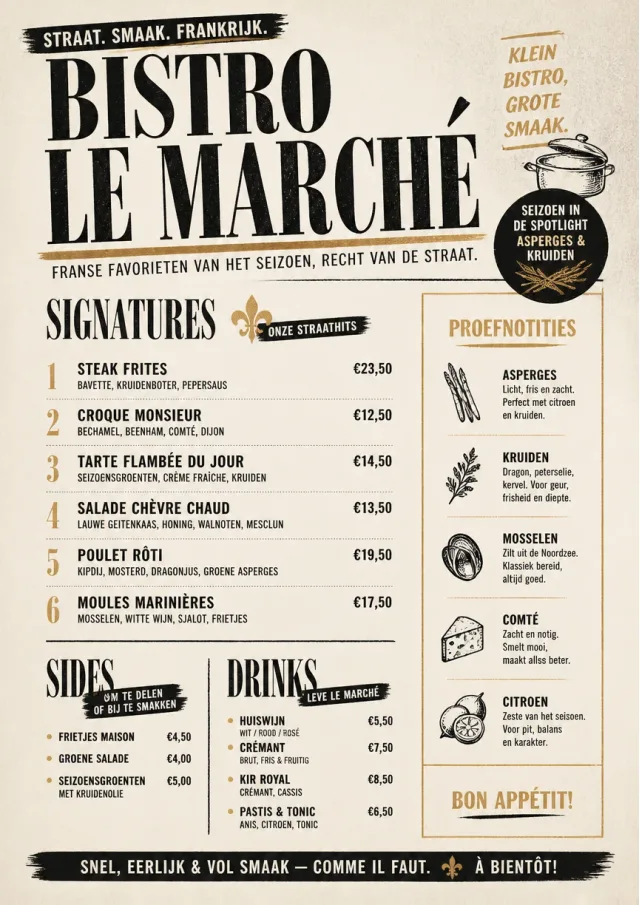 Street Stall Flyer french-menu menu template preview