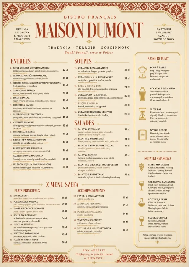 Heritage Tradition french-menu menu template preview