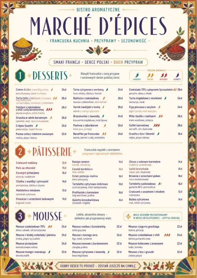 Spice Market Bold french-menu menu template preview