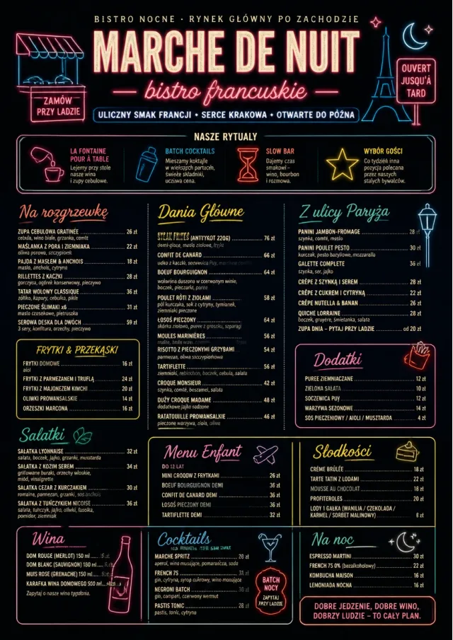 Night Market Neon french-menu menu template preview