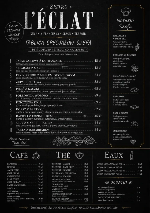 Chef Specials Board french-menu menu template preview