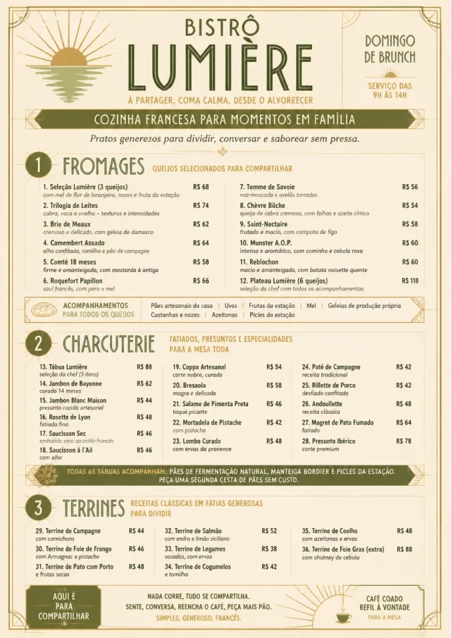 Family Style Feast french-menu menu template preview