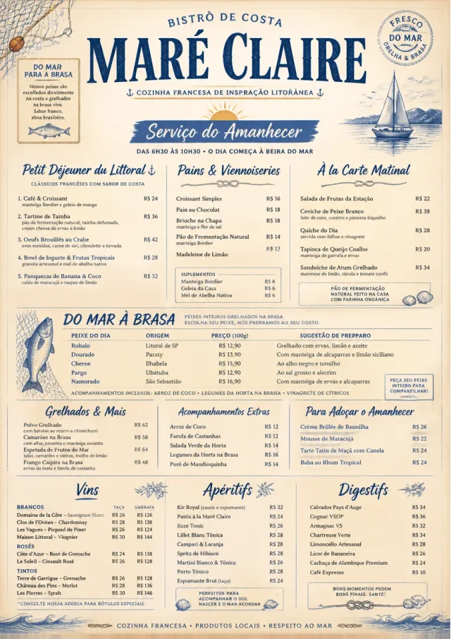 Coastal Regional french-menu menu template preview