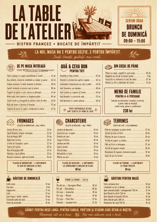 Family Style Feast french-menu menu template preview