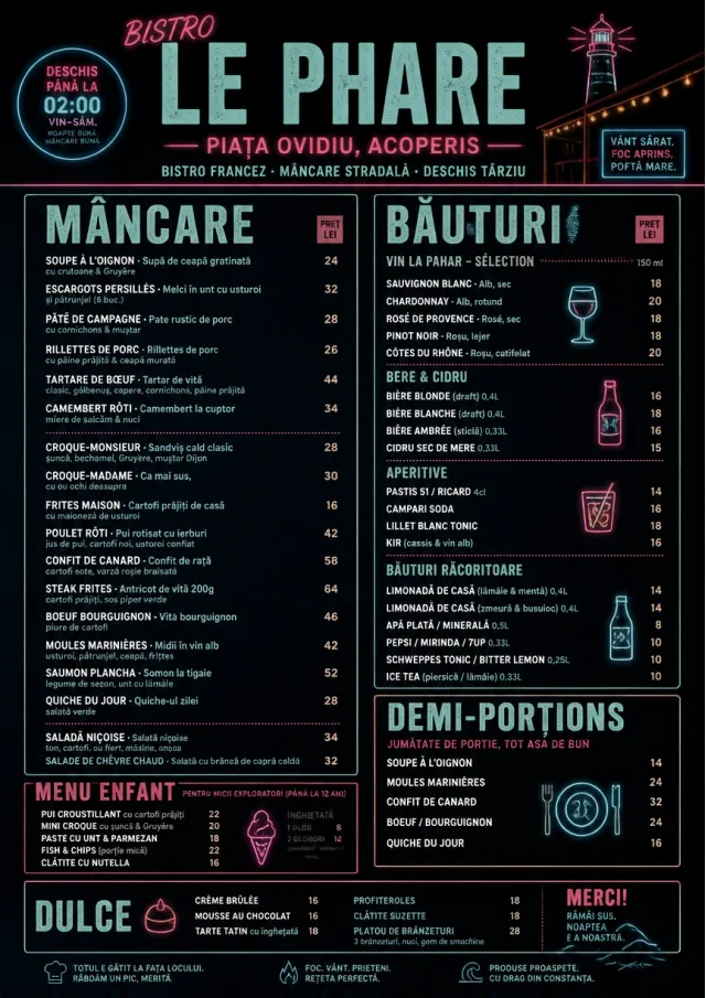 Night Market Neon french-menu menu template preview