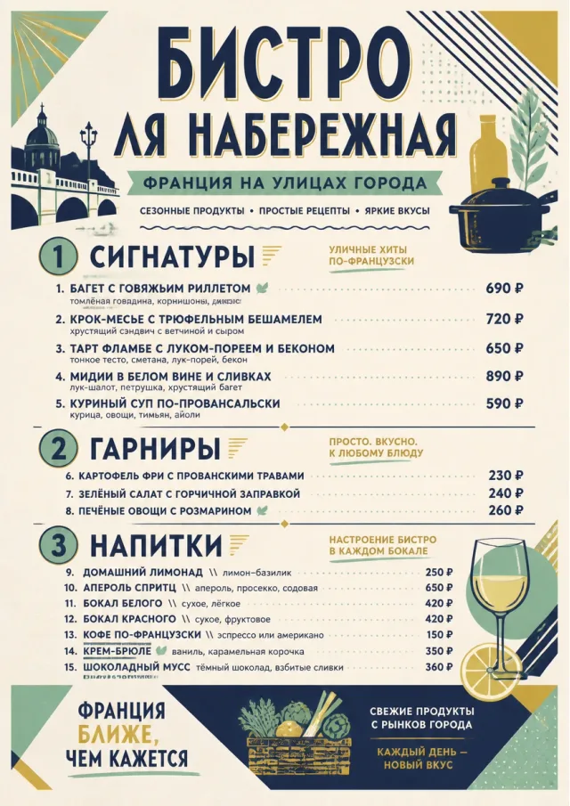 Street Stall Flyer french-menu menu template preview
