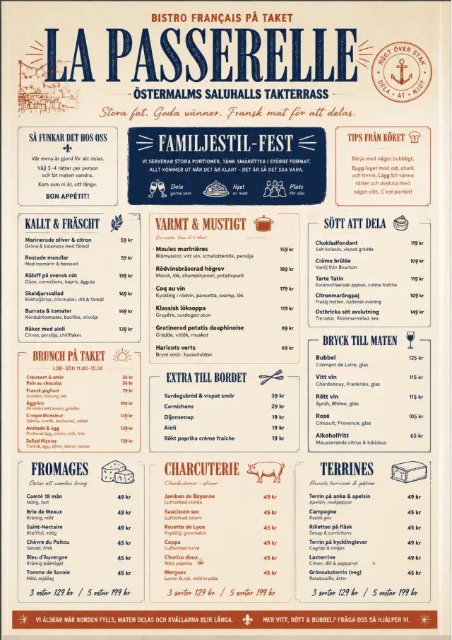 Family Style Feast french-menu menu template preview
