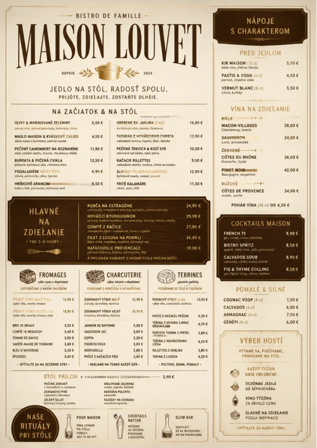 Family Style Feast french-menu menu template preview