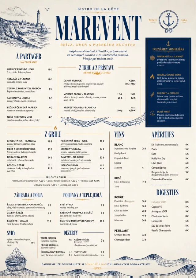 Coastal Regional french-menu menu template preview