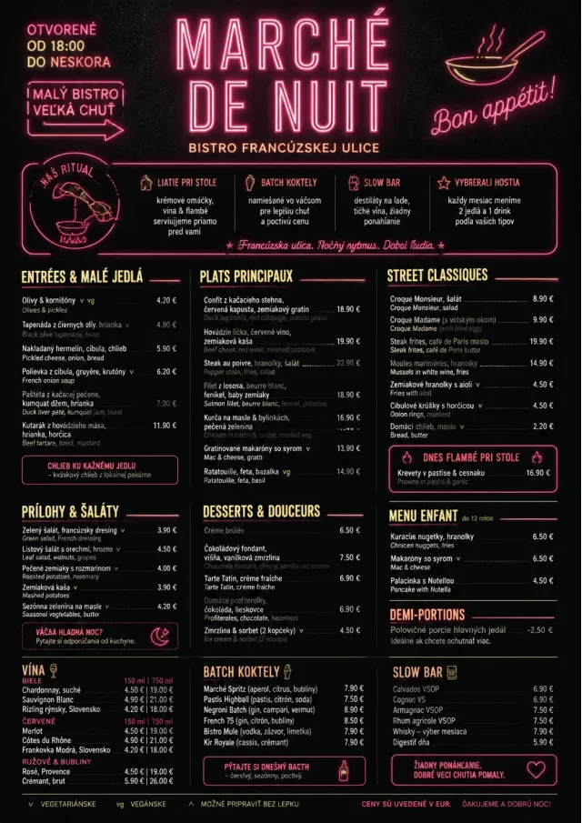 Night Market Neon french-menu menu template preview