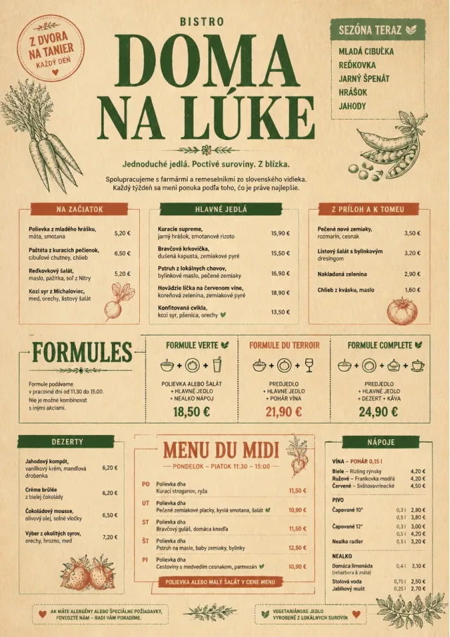 Farm Table Rustic french-menu menu template preview