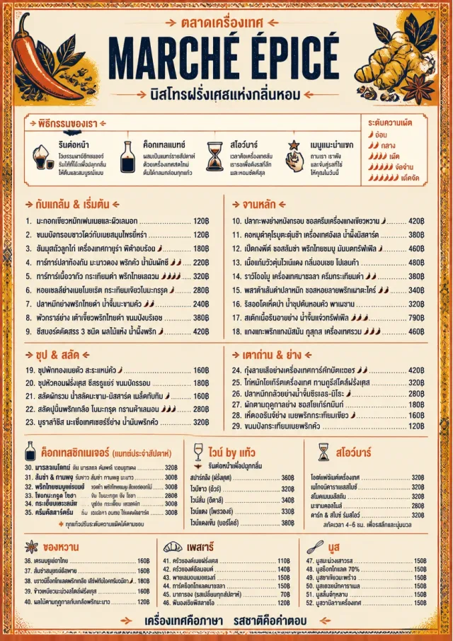 Spice Market Bold french-menu menu template preview