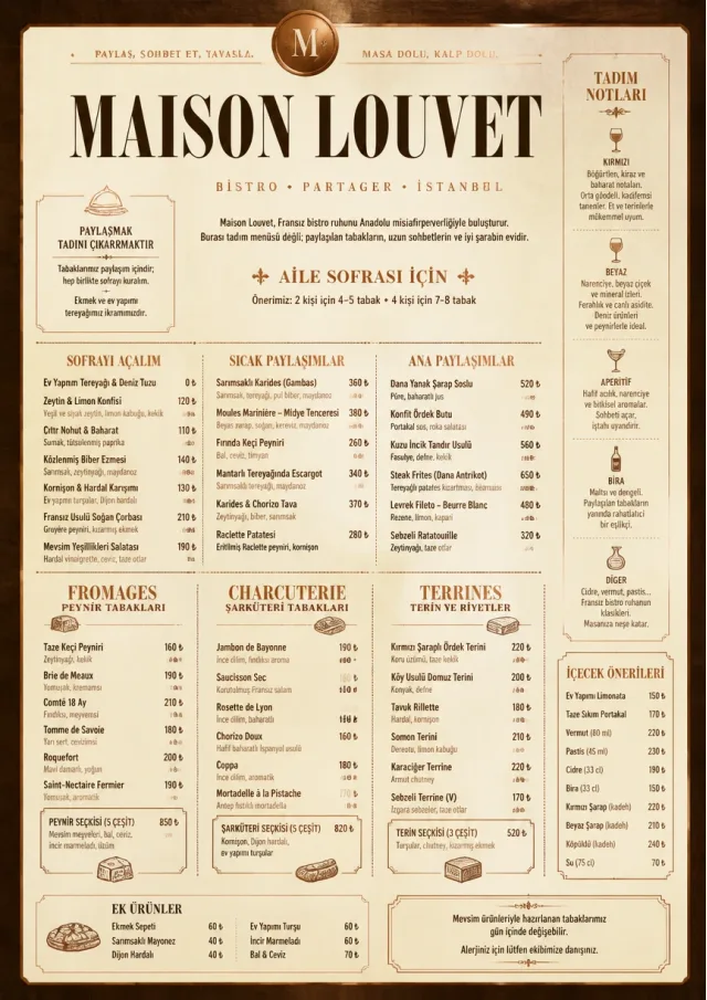 Family Style Feast french-menu menu template preview