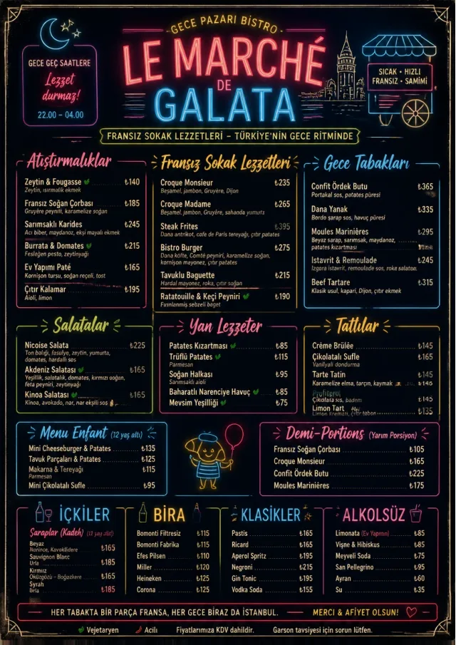 Night Market Neon french-menu menu template preview