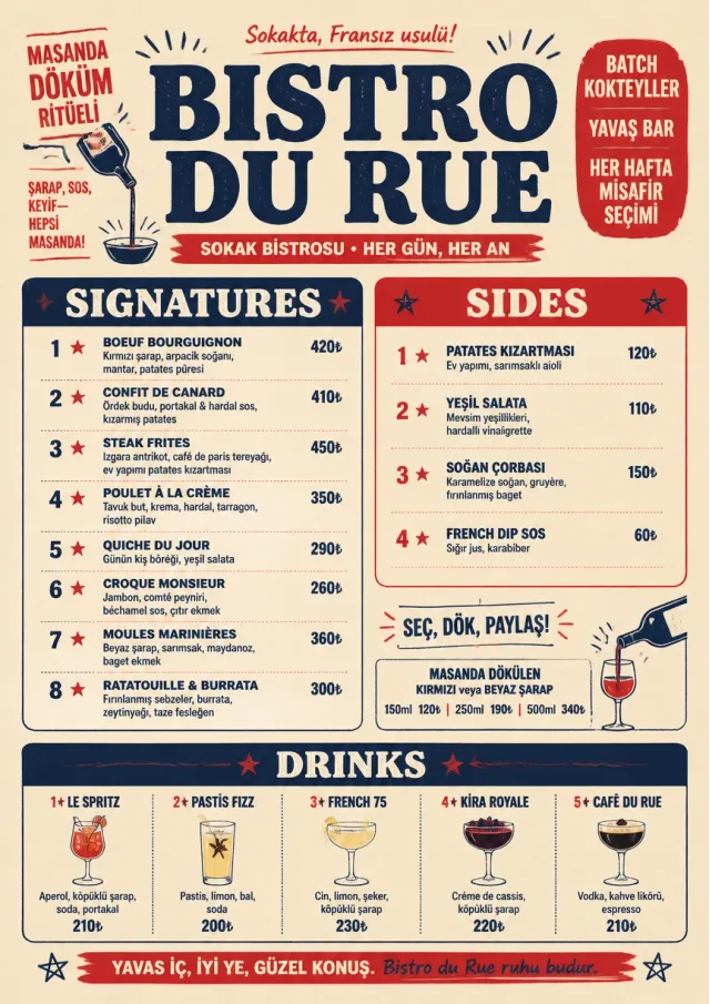 Street Stall Flyer french-menu menu template preview