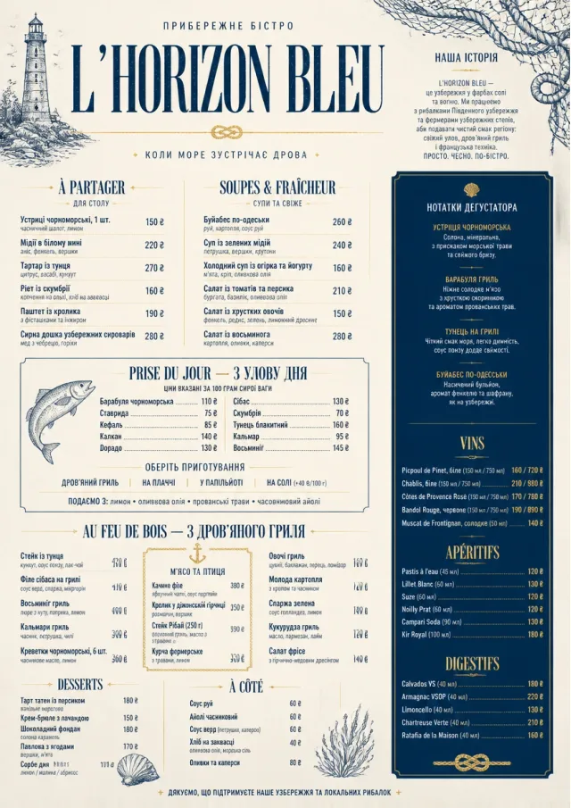 Coastal Regional french-menu menu template preview