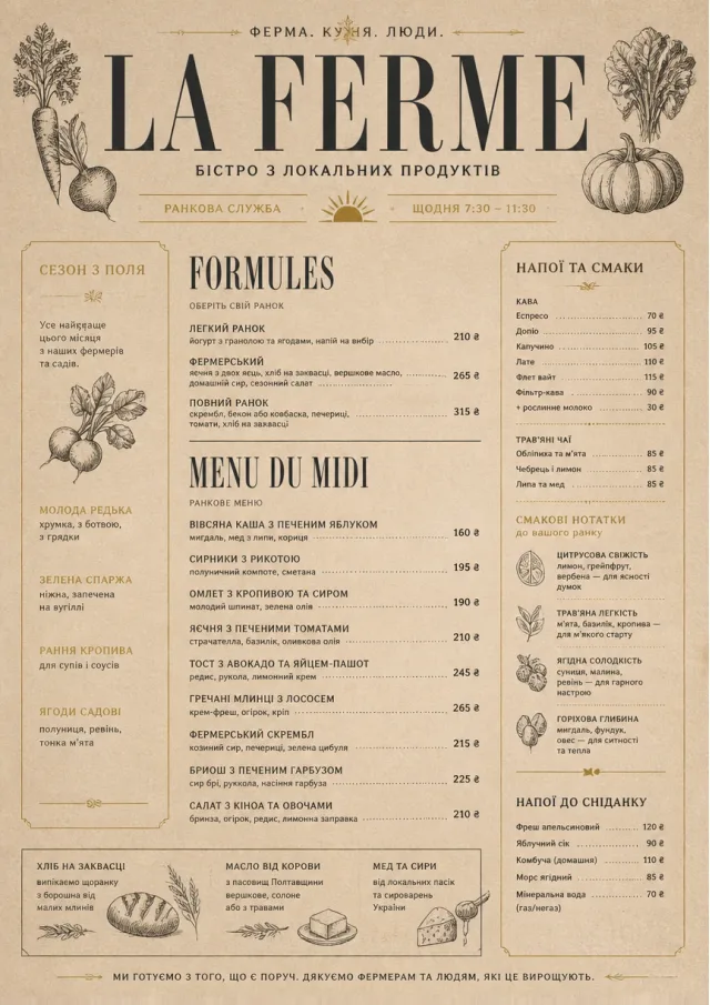 Farm Table Rustic french-menu menu template preview