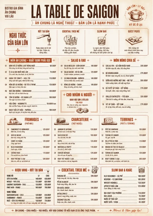 Family Style Feast french-menu menu template preview