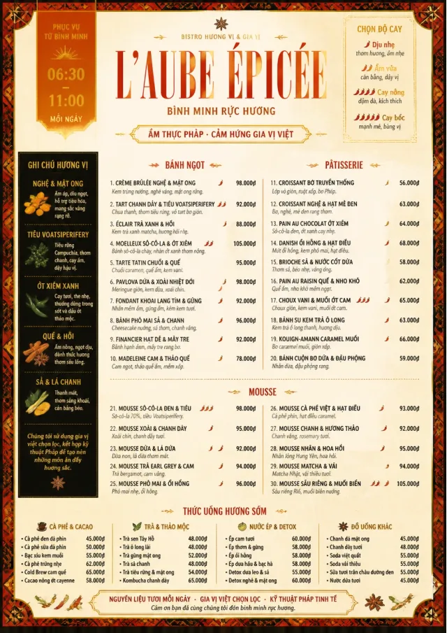 Spice Market Bold french-menu menu template preview
